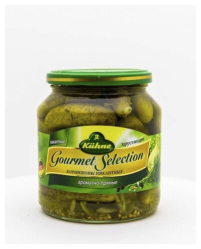 Огурцы Kuhne Fine Gherkins GS Корнишоны пикантные, 530 г - фото №5