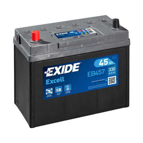 фото Exide eb457 (45ah / eb455 / eb457) аккумуляторная батарея 14.7 / 13.1 рус 45ah 300a 234 / 127 / 220\