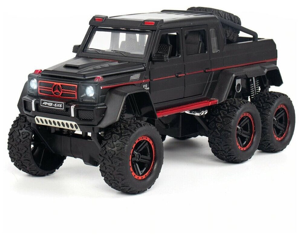 Машинка XLG Mercedes Gelandewagen 6x6 1:24, 23 см, черный