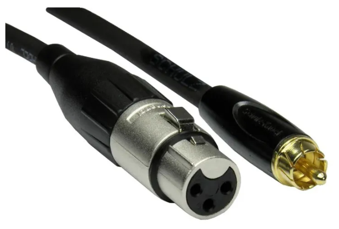 Шнур XLR "гн" -RCA "шт" позолоченный, 0,3м (Hi-Fi кабель)
