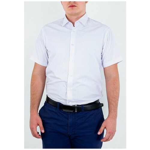 фото Рубашка мужская короткий рукав casino c171/05/130/z/1, полуприталенный силуэт / regular fit, цвет белый, рост 174-184, размер ворота 39