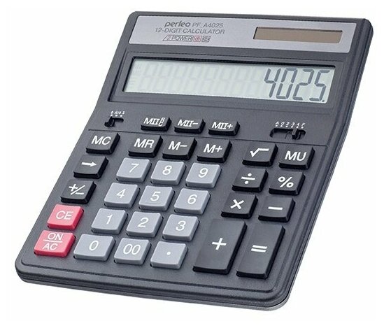 Калькулятор Perfeo PF_A4025, бухгалтерский, 12-разр, черный