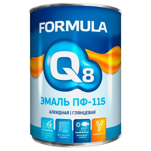 эмаль Q8 Formula ПФ-115 0,9кг серая, арт.ЭК000127369