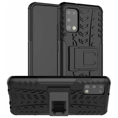 Brodef Tyre Противоударный чехол с подставкой для Samsung Galaxy A02S Черный brodef rugged противоударный чехол для samsung galaxy a02s черный