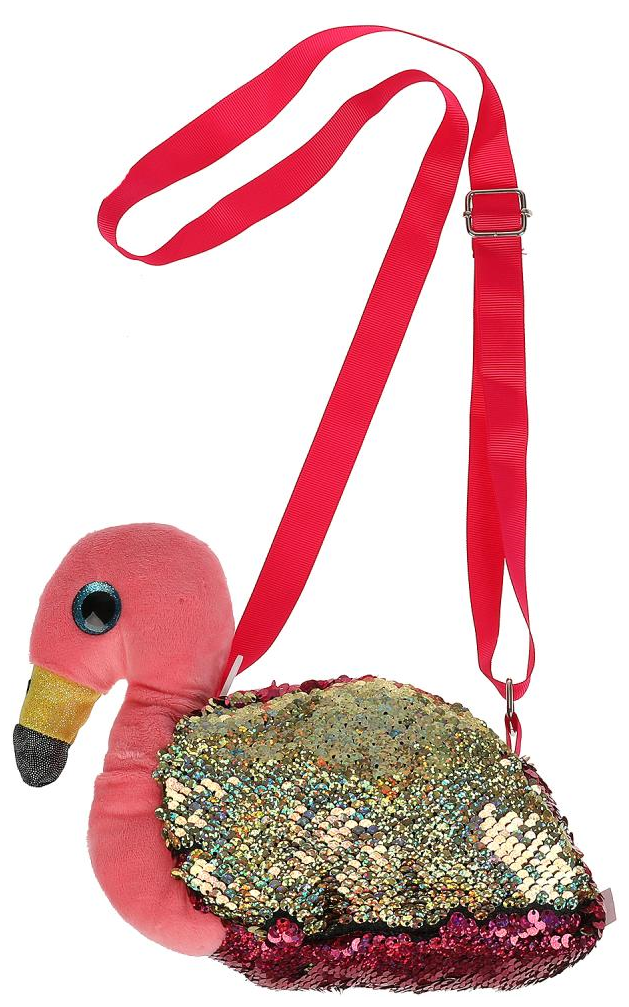Мягкая игрушка Мой питомец сумочка в виде фламинго, 15 см, розовый
