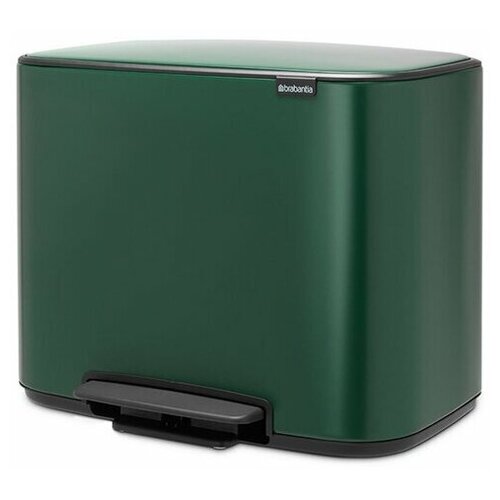 фото Бак мусорный с педалью "bo" brabantia. 3*11л, зеленая сосна, 304149
