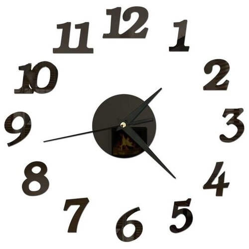 фото Часы-наклейка "ясмина", d= 45 см, цифра 7.5х5 см, сек. стрелка 12 см, чёрные yandex market