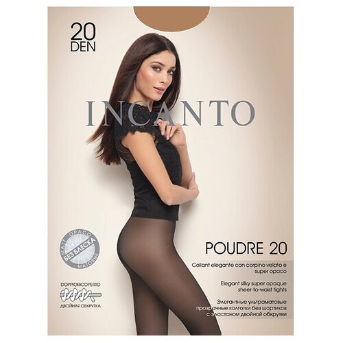 Колготки Incanto Poudre, 20 den, размер 2, коричневый колготки mademoiselle 20 den с ластовицей без шортиков размер 4 черный