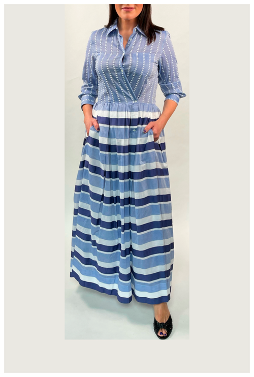Платье Sara Roka, размер 38, синий, белый