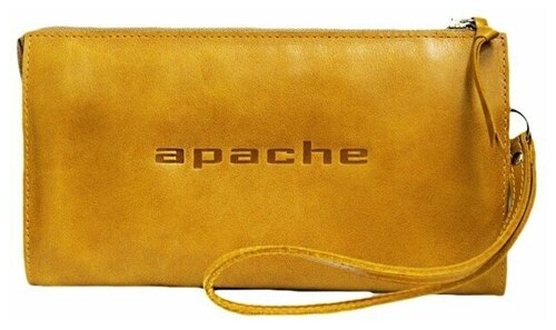 Сумка клатч Apache, фактура тиснение, желтый