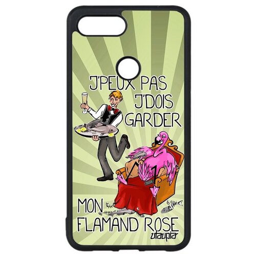 фото Противоударный чехол на телефон // xiaomi mi 8 lite // "не могу - у меня фламинго!" комикс надпись, utaupia, светло-зеленый