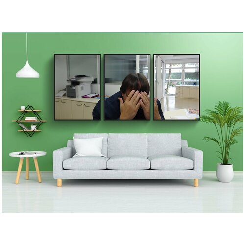 фото Набор модулных постеров для интерьера "спрятать, стыд, работа" 60x90 см. в тубусе, без рамки lotsprints