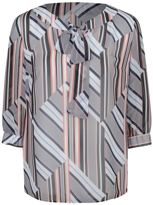 Блуза  Mila Bezgerts, классический стиль, прямой силуэт, укороченный рукав, размер 94, мультиколор