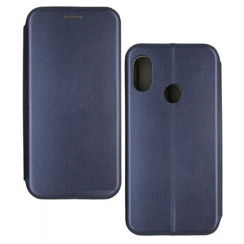 фото Чехол-книжка для xiaomi mi a2 lite / redmi 6 pro темно-синий full cover