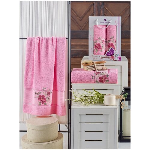 фото Oran merzuka полотенце jodie цвет: розовый br19194 (50х90 см,70х140 см)
