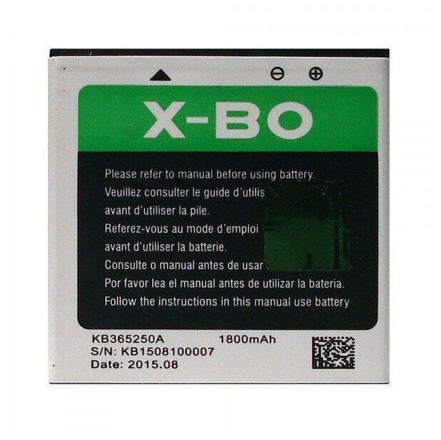 АКБ X-BO KB365250A 1800 mAh, 3.7V, 6.66Wh