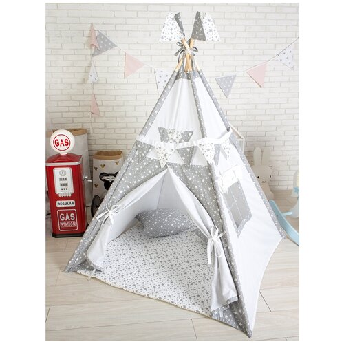 Вигвам Baby-suit Звездочки, с окошком, ковриком и системой антискладывания (стартовый комплект)