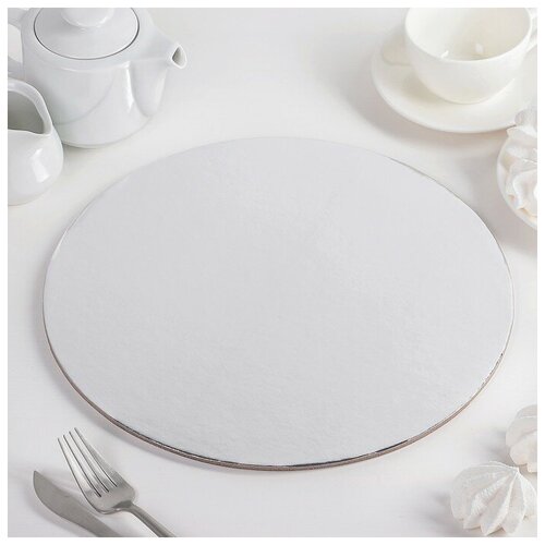 Подложка для торта Круг d30 см цвет серебро 467₽