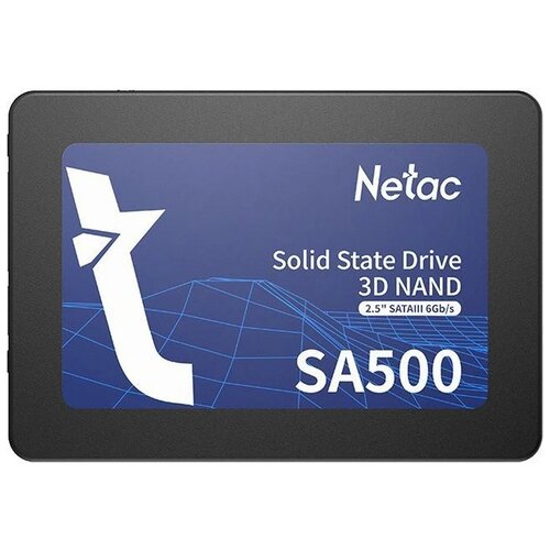 Твердотельный накопитель Netac SA500 256 ГБ SATA NT01SA500-256-S3X накопитель netac n600s nt01n600s 256g s3x ssd 2 5 256gb sata iii чтение 540 мб сек запись 490 мб сек 3d nand trim