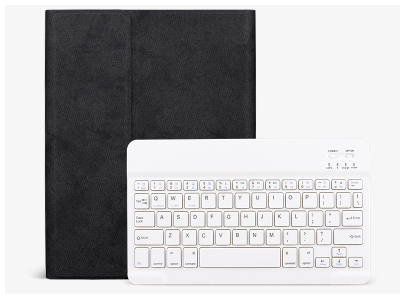 Клавиатура MyPads для Huawei MediaPad M6 8.4 съемная беспроводная Bluetooth в комплекте c кожаным чехлом и пластиковыми наклейками с русскими бук...