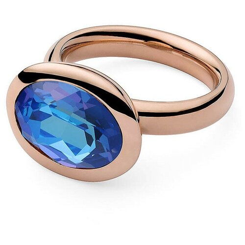Кольцо Qudo, кристаллы Swarovski, размер 17.2, золотой, синий кольцо qudo бижутерный сплав кристаллы swarovski золотой розовый