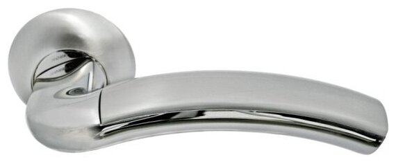 Ручка дверная MORELLI MH-02 SN/CP, "Палаццо", цвет бел. никель/хром
