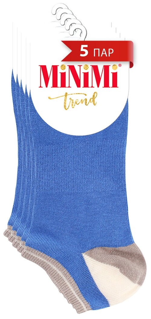 Женские носки MiNiMi укороченные, 5 пар, размер 35-38, голубой
