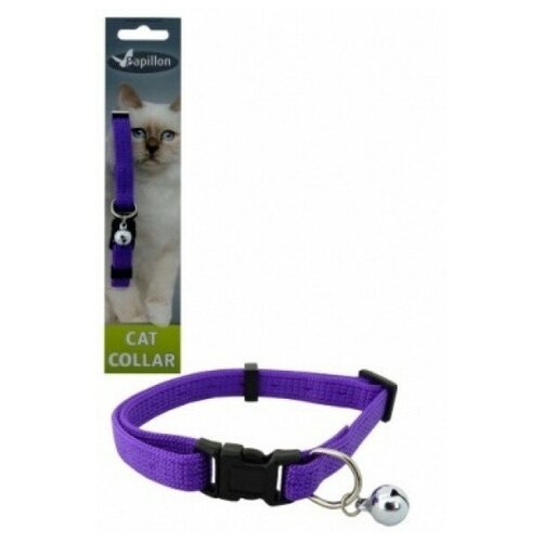 Ошейник Papillon "Сэсси" Adjustable cat collar, 10 mm x 21 - 33 cm, Sassy cat, для кошек фиолетовый 10мм-21-33см