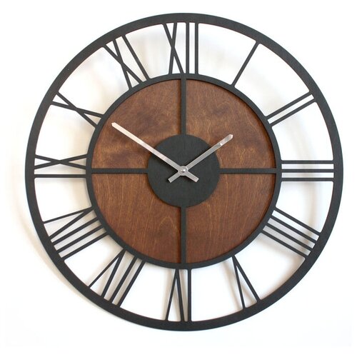 Часы настенные Jannet-clock деревянные Кёльн 50 см черный орех