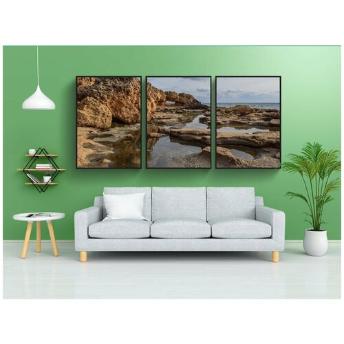 фото Набор модулных постеров для интерьера "скалистый берег, формирование, эрозия" 60x90 см. в тубусе, без рамки lotsprints