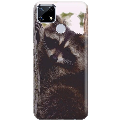 фото Ультратонкий силиконовый чехол-накладка для realme 7i с принтом "енотик" gosso