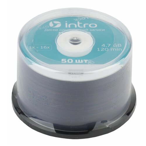 фото Диск dvd+r intro 4.7gb 16x cake box, 50шт (ul130274a1b)