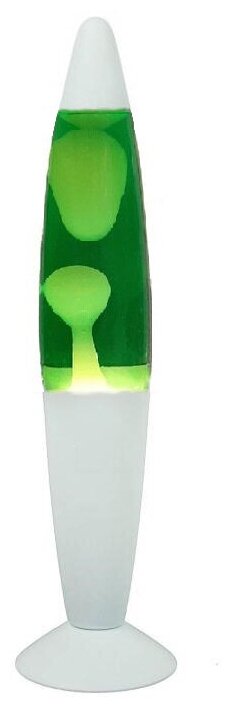 Лава-Лампа Ракета Желтая/Зеленая 41 см (белый корпус)