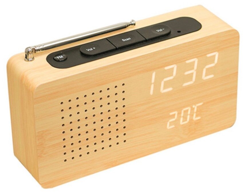 Заводские светодиодные цифровые деревянные часы радио-будильник MyPads Premium M153-558 идеальный бизнес подарок любимому мужчине отцу дедушке дя.