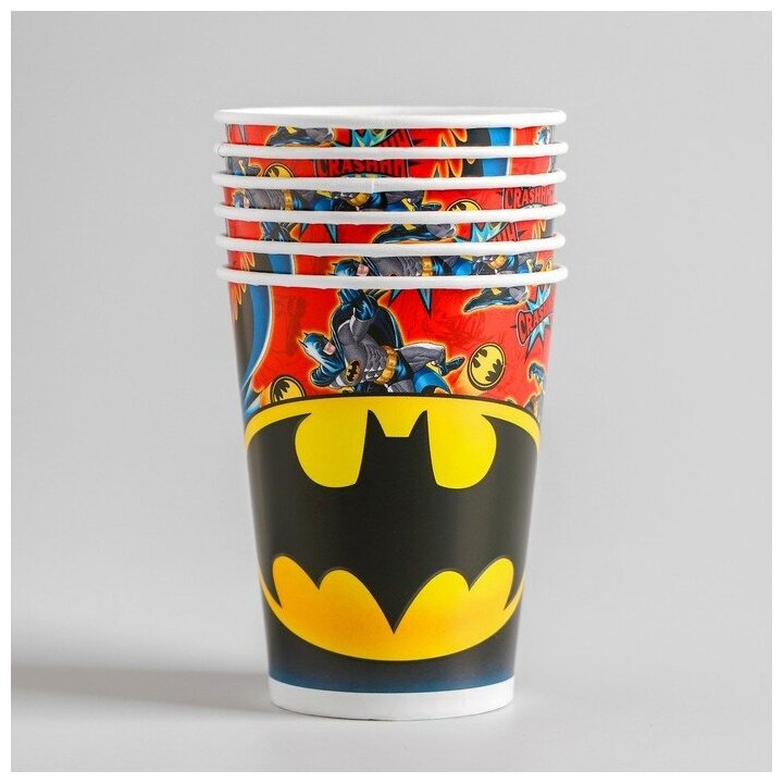 Набор бумажных стаканов Batman, 6шт, 250мл ND Play - фото №3