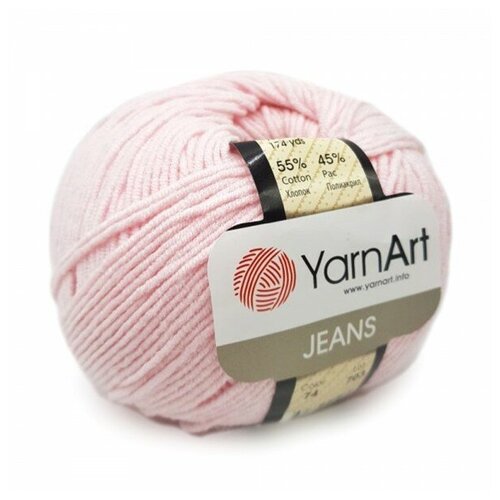 Купить YarnArt Пряжа YarnArt Jeans (55% хлопок, 45% акрил) 50 гр, 160 м, 74 розовый