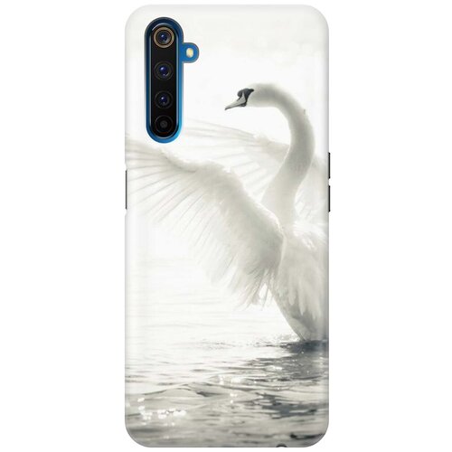 фото Ультратонкий силиконовый чехол-накладка для realme 6 pro с принтом "лебедь" gosso