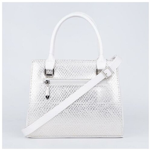 фото Тоут, отдел на молнии, наружный карман, длинный ремень, цвет белый/золотистый нет бренда