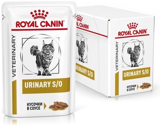 Влажный корм для кошек Royal Canin Urinary S/O, для лечения МКБ, с курицей 12 шт. х 85 г (кусочки в соусе)