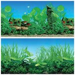 Фон Laguna Прибрежные заросли Зеленый микс для акариумов (60 х 150 см) - изображение