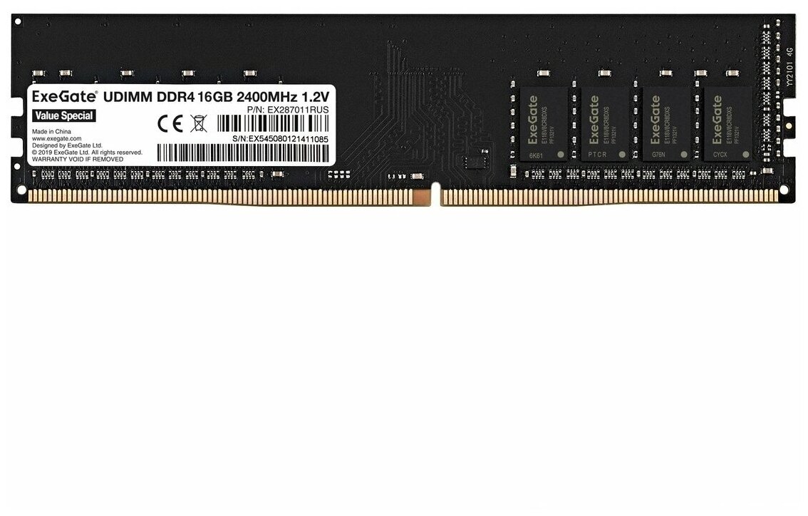 Mодуль памяти ExeGate Value Special DIMM DDR4 16GB 2400MHzEX287011RUS