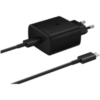 Сетевое зарядное устройство Samsung EP-TA845 + кабель USB Type-C, 5 Вт, черный