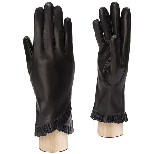 фото Перчатки eleganzza демисезонные, натуральная кожа, подкладка, размер 6.5, черный