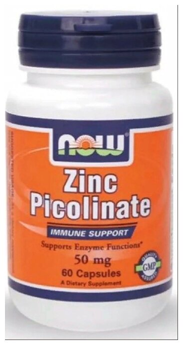 Капсулы NOW Zinc Picolinate 50 мг, 60 шт.
