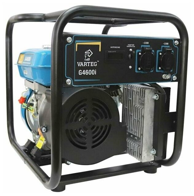 Бензиновый инверторный генератор Varteg G4600i, 4 кВт, 7 л.с, 2х220 В/16 А, ручной старт Varteg 7305 - фотография № 1