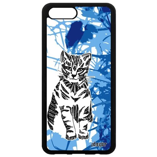 фото Противоударный чехол для мобильного // honor v10 / view 10 // "кот" стиль дизайн, utaupia, голубой