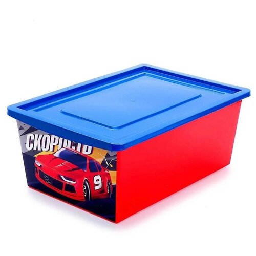 Ящик для игрушек «Тачки», объём 30 л, цвет красный