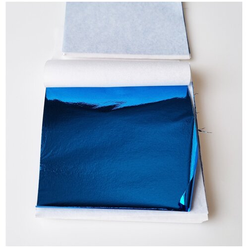 Зеркальная поталь 9х9 см Art and Play, 100 листов, синий