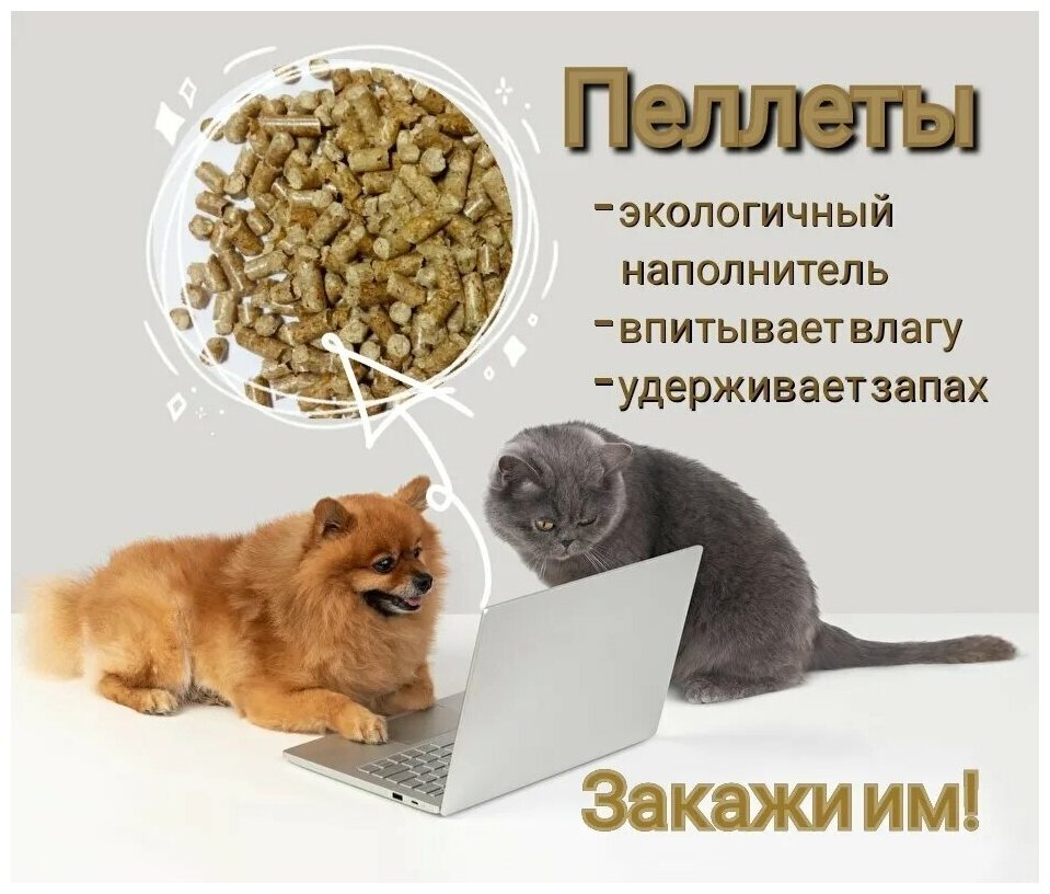 Пеллеты древесные 1 кг. кошачий наполнитель для туалета - фотография № 3