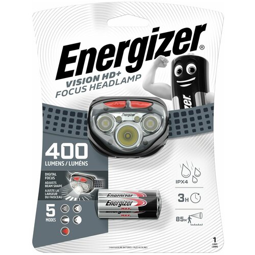 фото Фонарь enrg налобный vision hd+ focus headlight(hdd322)+3aaa,5свд,цифр. фокус,дальн. 85м,6h,315 lum energizer